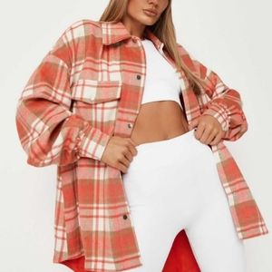MissGuided Brush Plaid Shacket - New